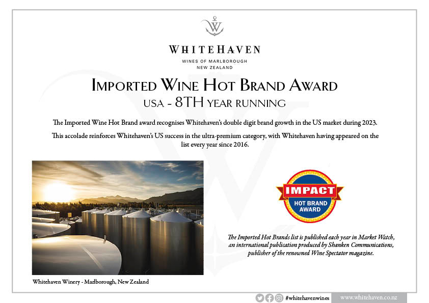 Whitehaven imported wine hot brand, USA 2023